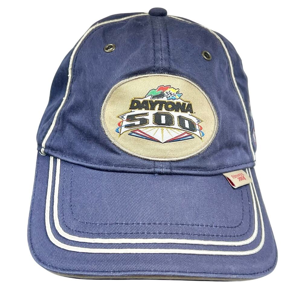 Vintage 2004 Daytona 500 Mickey Mouse Nascar Hat Disney Racing Cap Blue